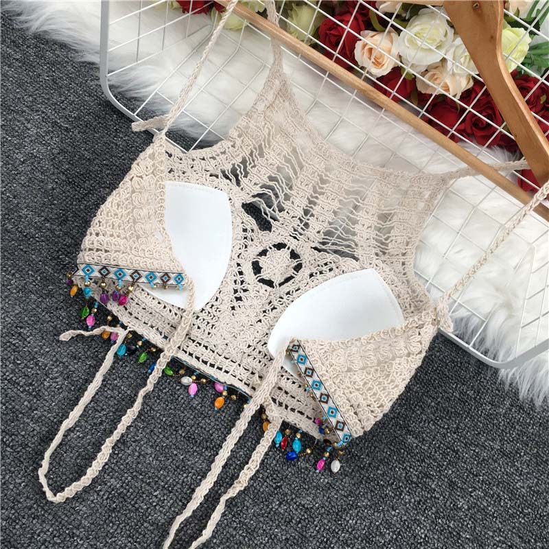Femmes coquillages gland Sexy Bikinis tricoté Crochet maillot de bain femmes maillots de bain brésilien 2021 été solide maillot de bain maillots de bain