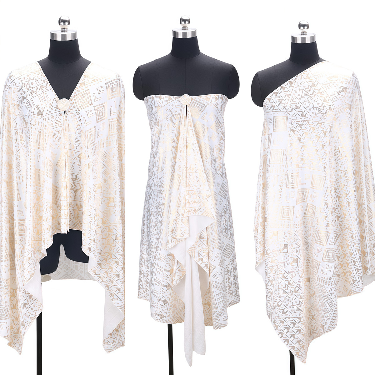 Mode musulmane : Magnifiques hijabs, foulards et châles pour femmes, style rétro, à motifs dorés, polyvalents et protecteurs solaires