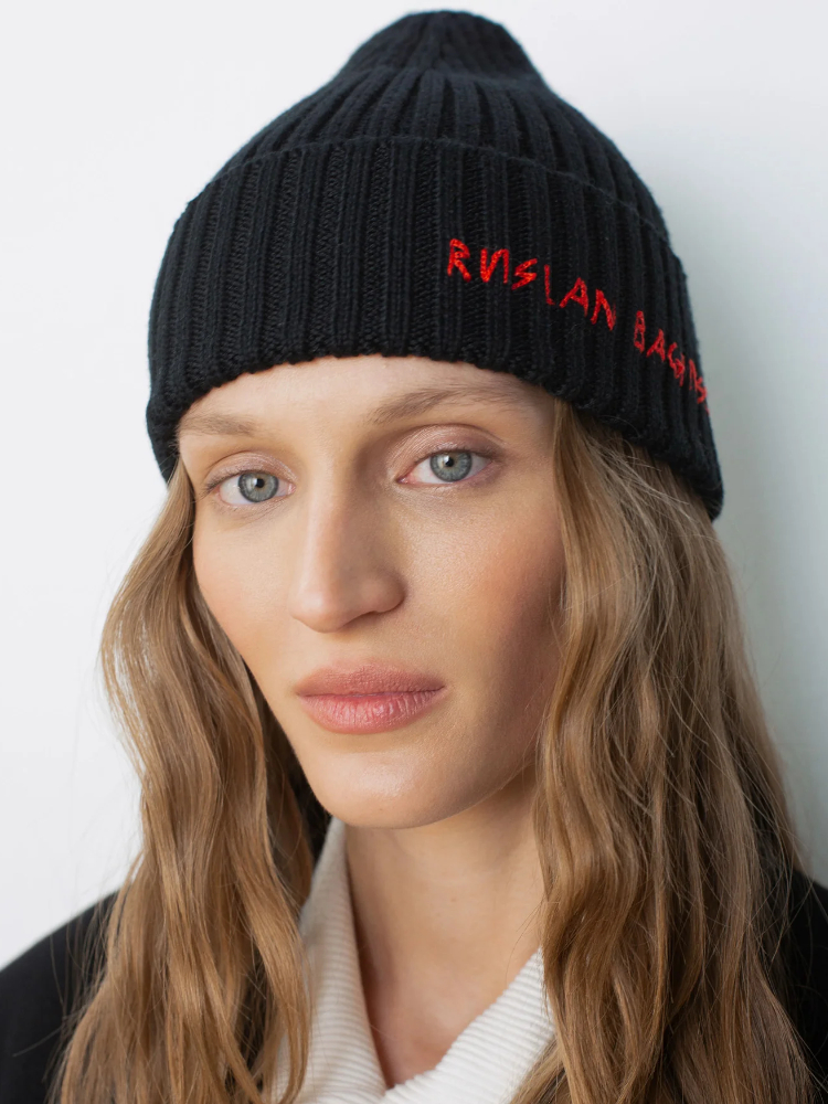 Ensemble écharpe et bonnet en laine d'hiver, écharpe en laine brodée par monogramme, tricot confortable avec lettres brodées