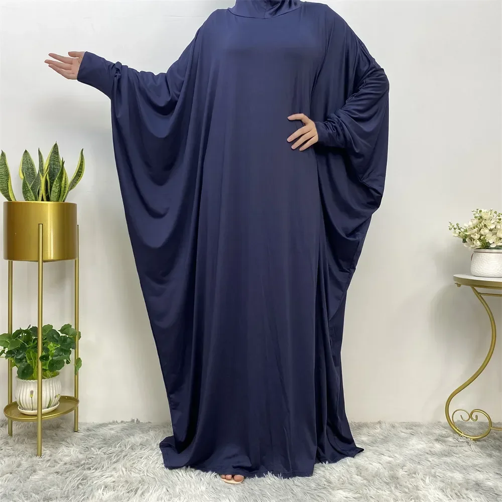 Abaya à capuche Eid femmes musulmanes vêtement de prière Robe à manches chauve-souris Abayas islamique Kaftan dubaï turquie Robe aérienne Burqa Caftan