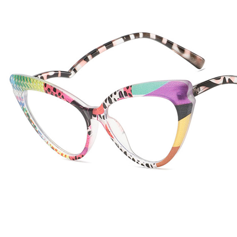 Lunettes de lecture œil de chat Chic pour femmes, Anti-lumière bleue, de luxe, pour ordinateur presbytie, monture Patchwork colorée, 2026