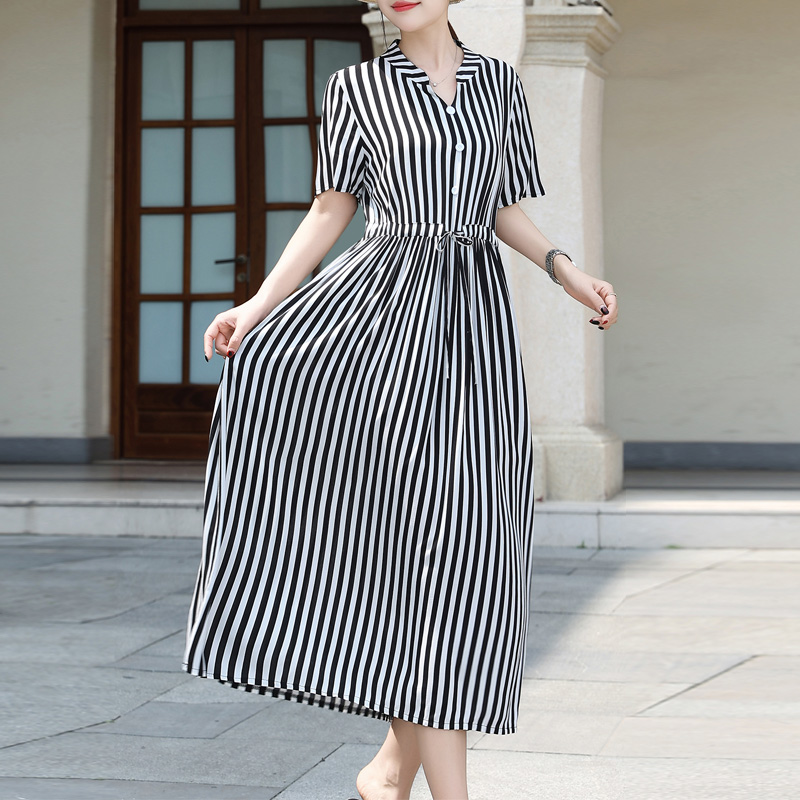 Nouvelles robes pour femmes, vintage, manches courtes, en coton, grande taille, mignonnes, raffinées, nobles, tendance, robe d'été