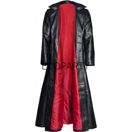 Manteau long en cuir noir pour femme, veste Goth Vampire, manteau Dark Knight Cool Cape, revers gothique, punk, hiver