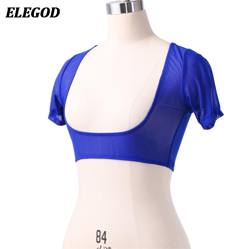 Haut court de danse du ventre pour femmes, sexy, en maille, à décolleté ouvert, manches courtes, couleur unie, costumes de danse du ventre, vêtements de danse professionnels