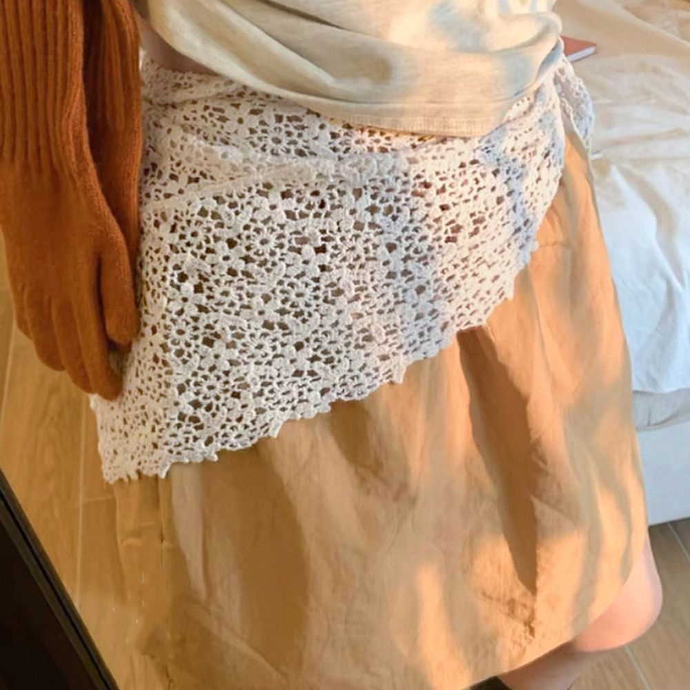 Rétro faux col dentelle châle Cape Cape dentelle Triangle écharpe vêtements décoration blanc hanche écharpe été