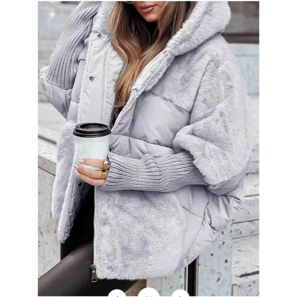 Veste d'hiver pour femme, ample, à capuche, manches longues, vêtements d'hiver, nouvelle collection 2024