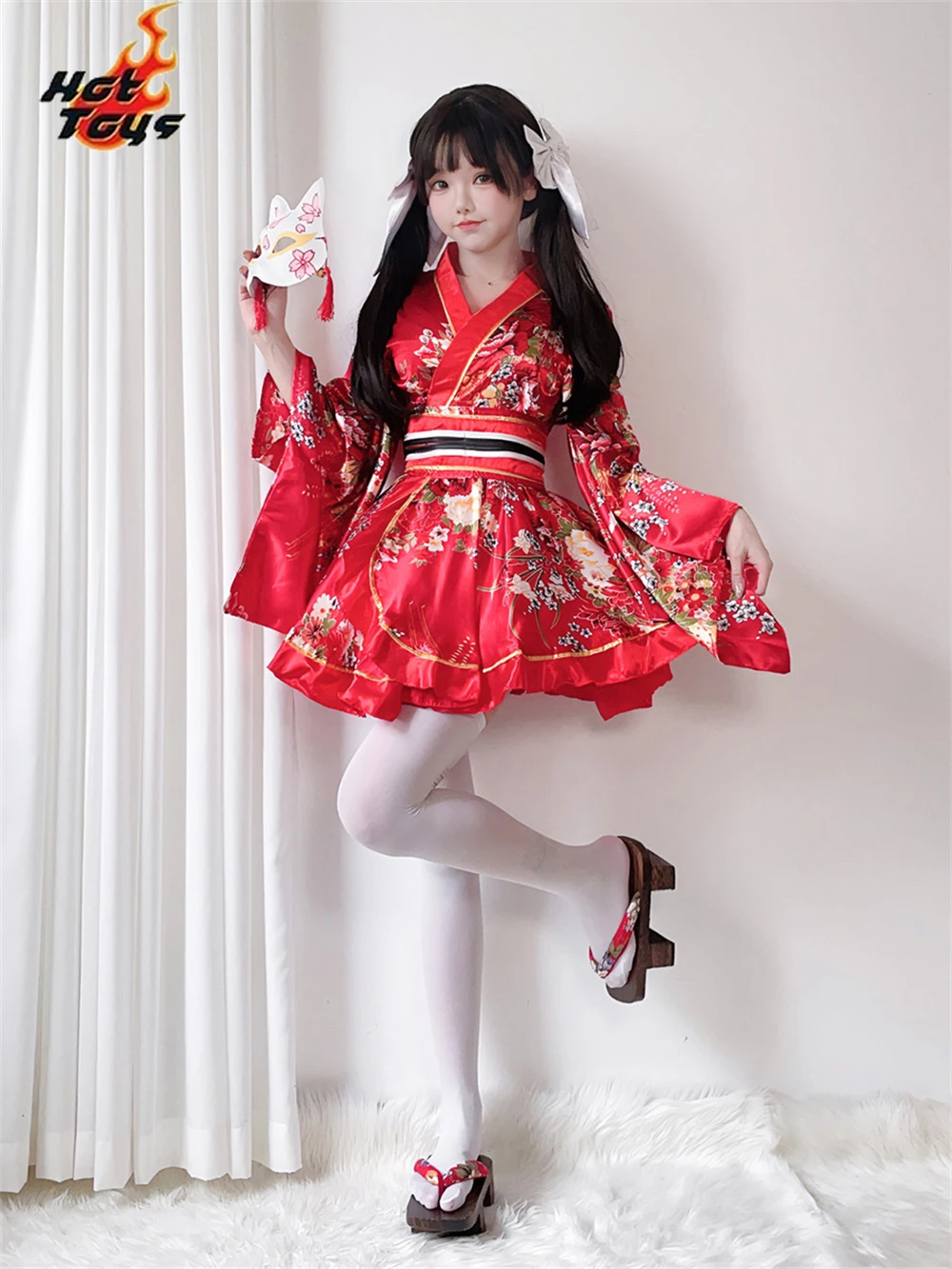 Kimono japonais Yukata pour filles, Costume Haori imprimé Floral, jolie robe Lolita pour femmes, Costume de Cosplay de demoiselle d'honneur d'halloween