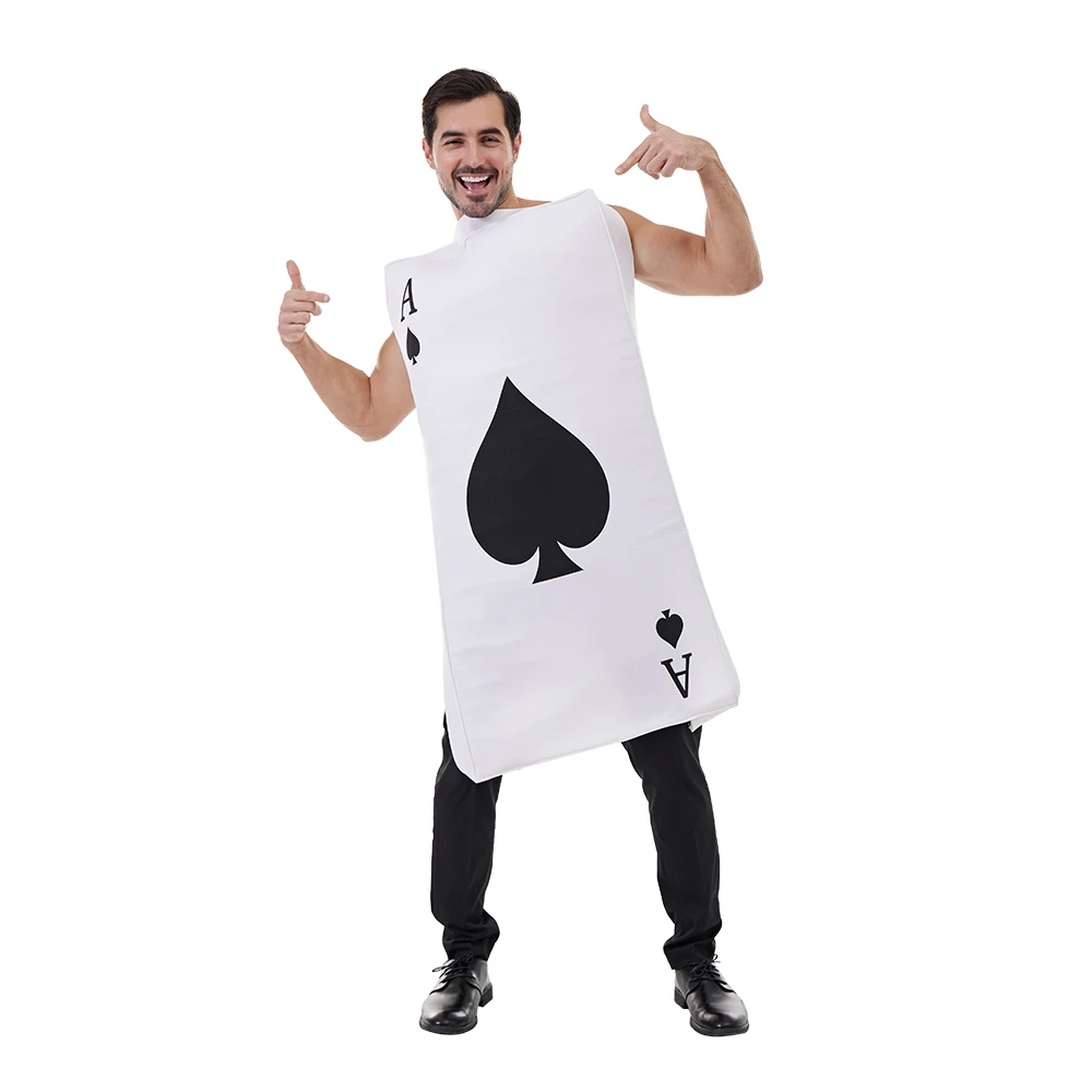 Eraspooky – Costume de poker amusant pour adultes, unisexe, tenue de cosplay en forme de pique, pour Halloween, carnaval, fête, déguisement