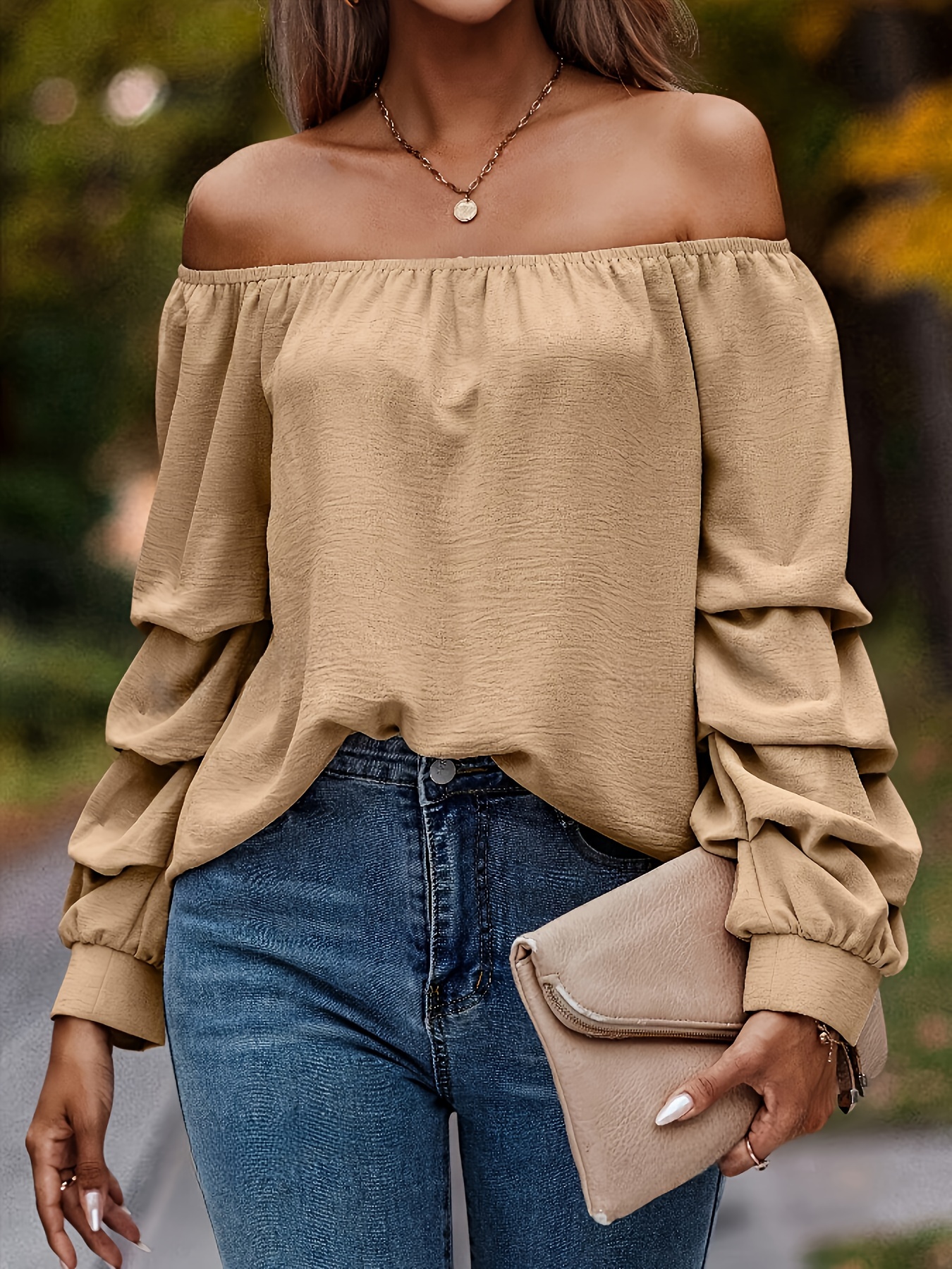 Chemise à Manches sulfpour Femme, Élégante, Décontractée, à la Mode, Couleur Unie, pour le Bureau, Printemps Été
