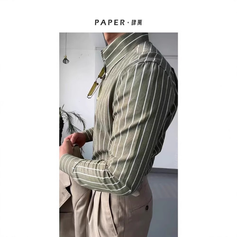 Chemise à manches longues coupe ample haut d'été décontracté pour hommes