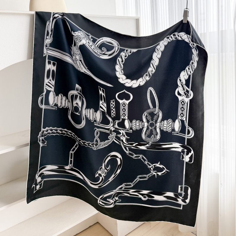 Foulards en Soie de Luxe de 90 cm pour Designers, Châles en Twill avec Bords Roulés à la Main, Bandanas, Accessoires de Cou pour Femmes, Décorations pour Cheveux et Sacs