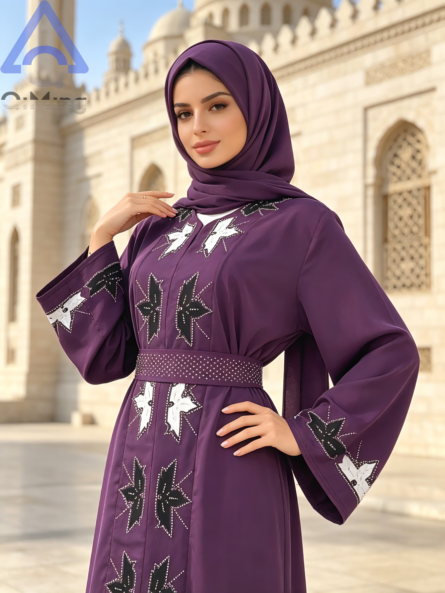 Abayas de mariage en diamant pour femmes musulmanes, bordeaux, style chauve-souris, robes de soirée arabes de luxe de Dubaï, caftans hijab