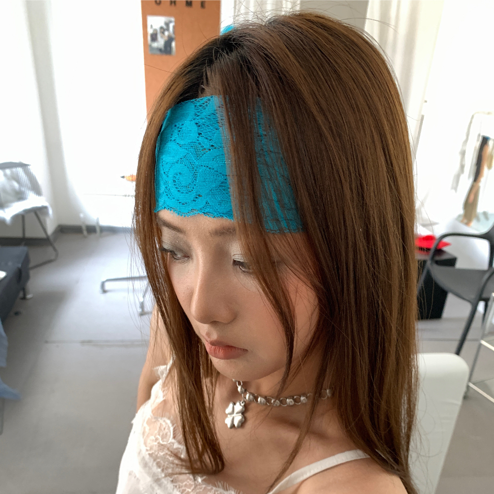 Nouveau Bandeau Large en Dentelle Style Coréen Vintage, Rétro Français Y2K, Élégant et Charmant, avec Foulard en Soie pour Femme, Accessoire Cheveux