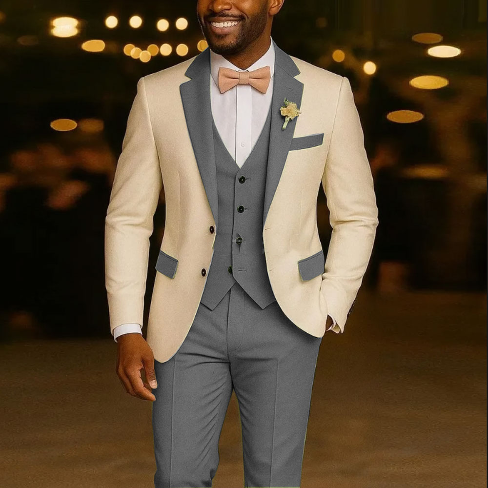 Costumes de costume pour hommes 3 pièces Blazer vert clair gilet pantalon Tuxedos de mariage costume masculin formel pour les garçons d'honneur de mariage bal