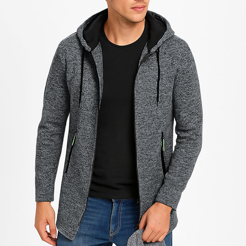 Sweat-shirt à capuche pour hommes, décontracté, avec poches zippées, fermeture éclair complète, manches longues, veste de sport, vêtements d'extérieur surdimensionnés