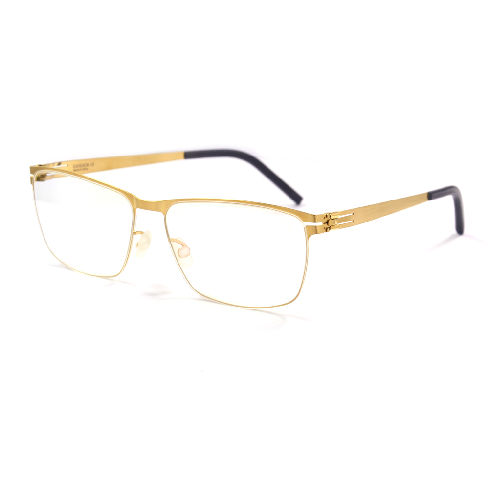 Monture de lunettes sans vis en métal ultra légère pour hommes, lunettes carrées d'affaires, lunettes à jante complète, design Berlin, Allemagne