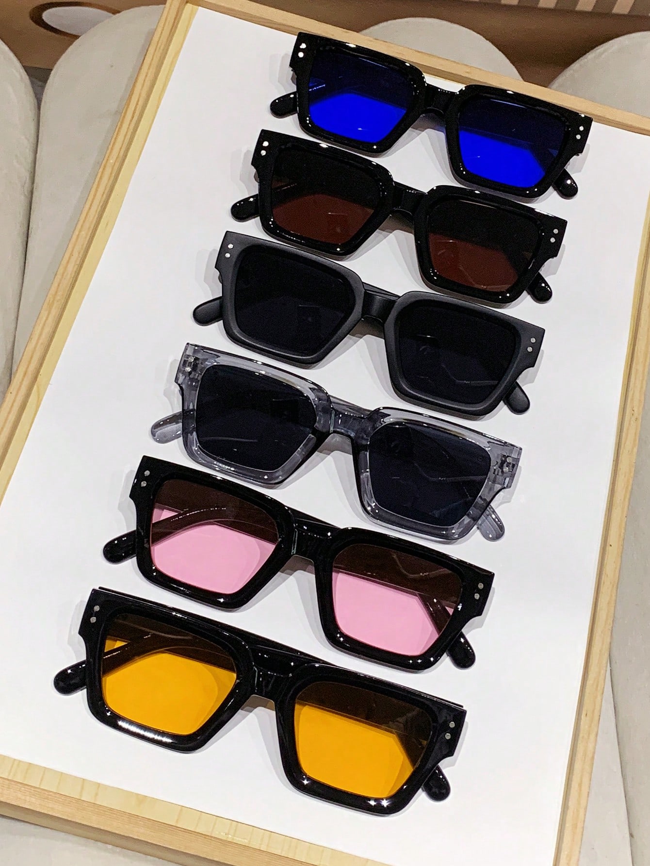 6 paires de lunettes colorées de style moderne pour hommes et femmes, idéales pour les sports de plein air, les fêtes, les voyages, la conduite et la pêche.