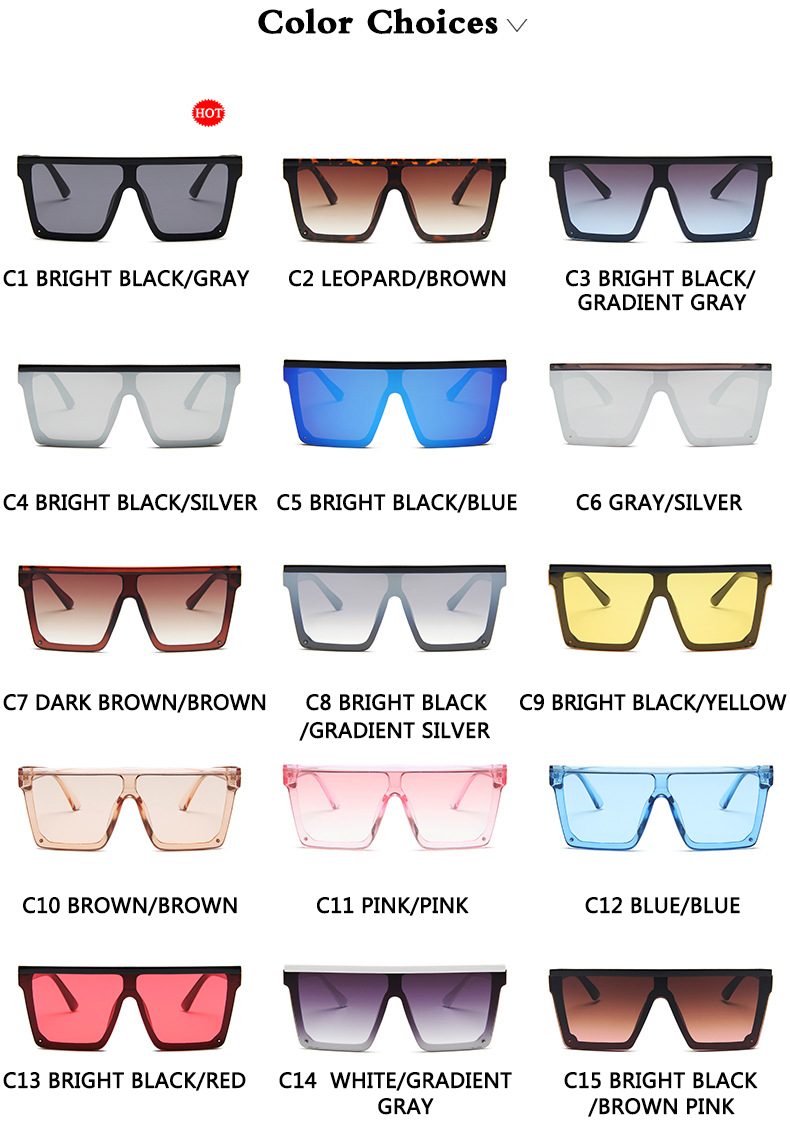 Lunettes de soleil vintage pour femmes et hommes, verres dégradés, grand cadre