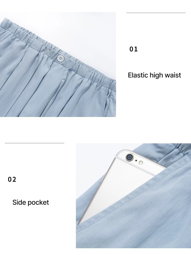 Pantalon décontracté ample en lin pour femme, taille élastique, coupe large, léger et respirant, idéal printemps-été
