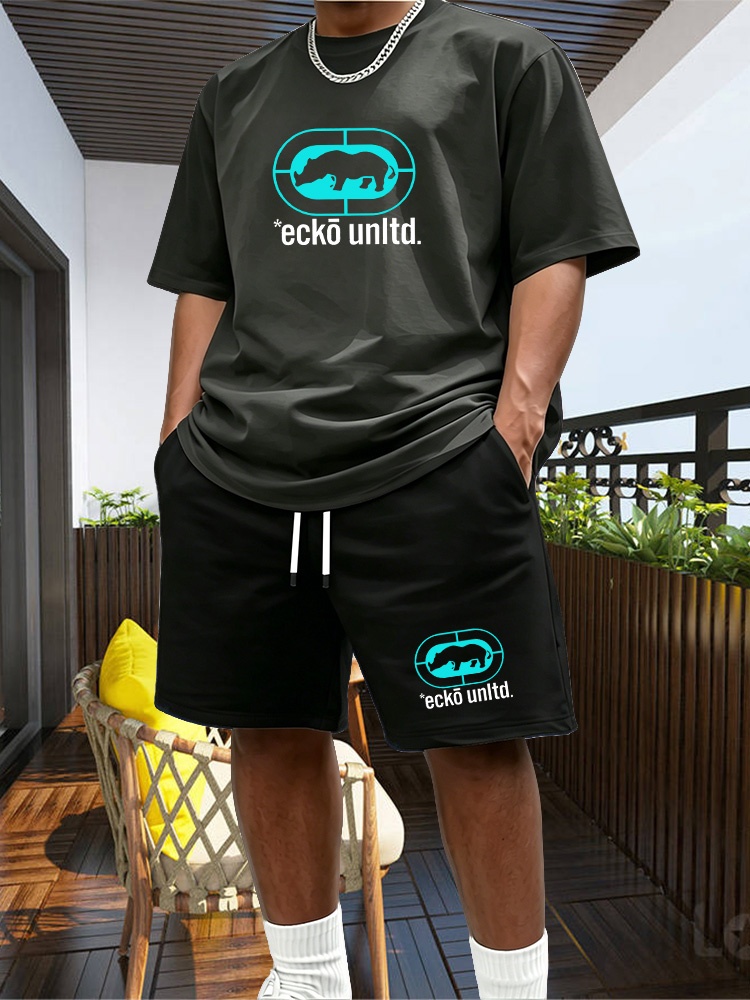 Nouvel ensemble de sport d'été pour homme : survêtement deux pièces tendance, idéal pour le fitness, la course et les loisirs, séchage rapide, manches courtes et short