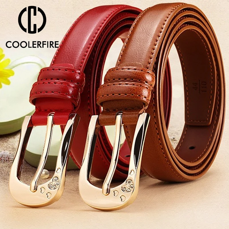 Ceinture décontractée élégante pour femme, ceinture rouge-brun, ceinture féminine, ceinture de créateur tendance pour femme LB018