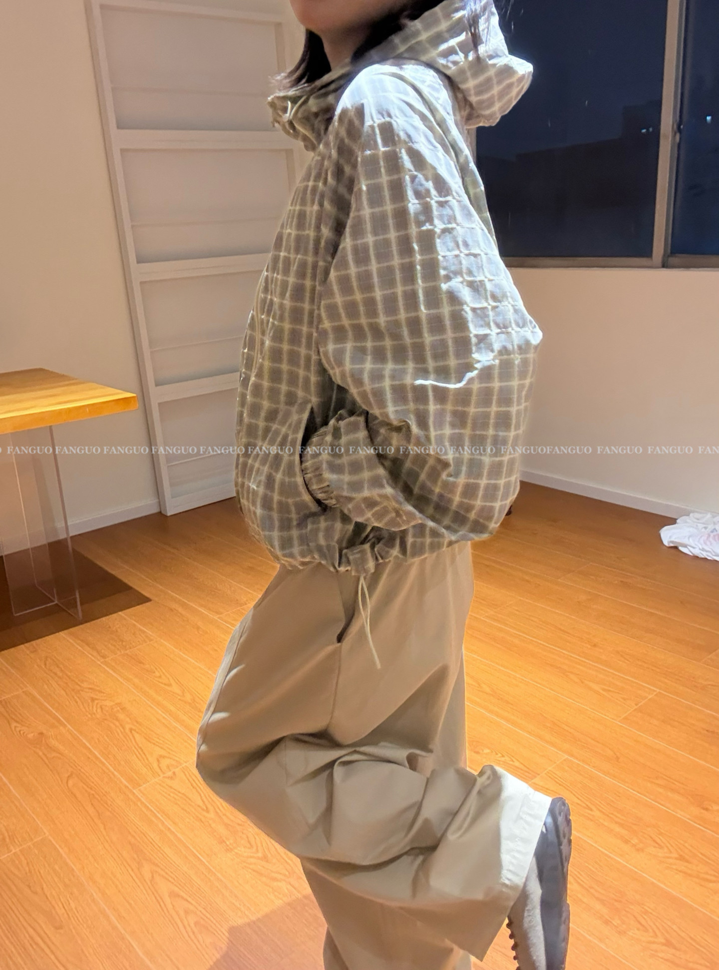 2025 coréen décontracté à carreaux veste à capuche hommes femmes plié printemps ample et beau manteau à la mode unisexe Vinatge Preppy manteau