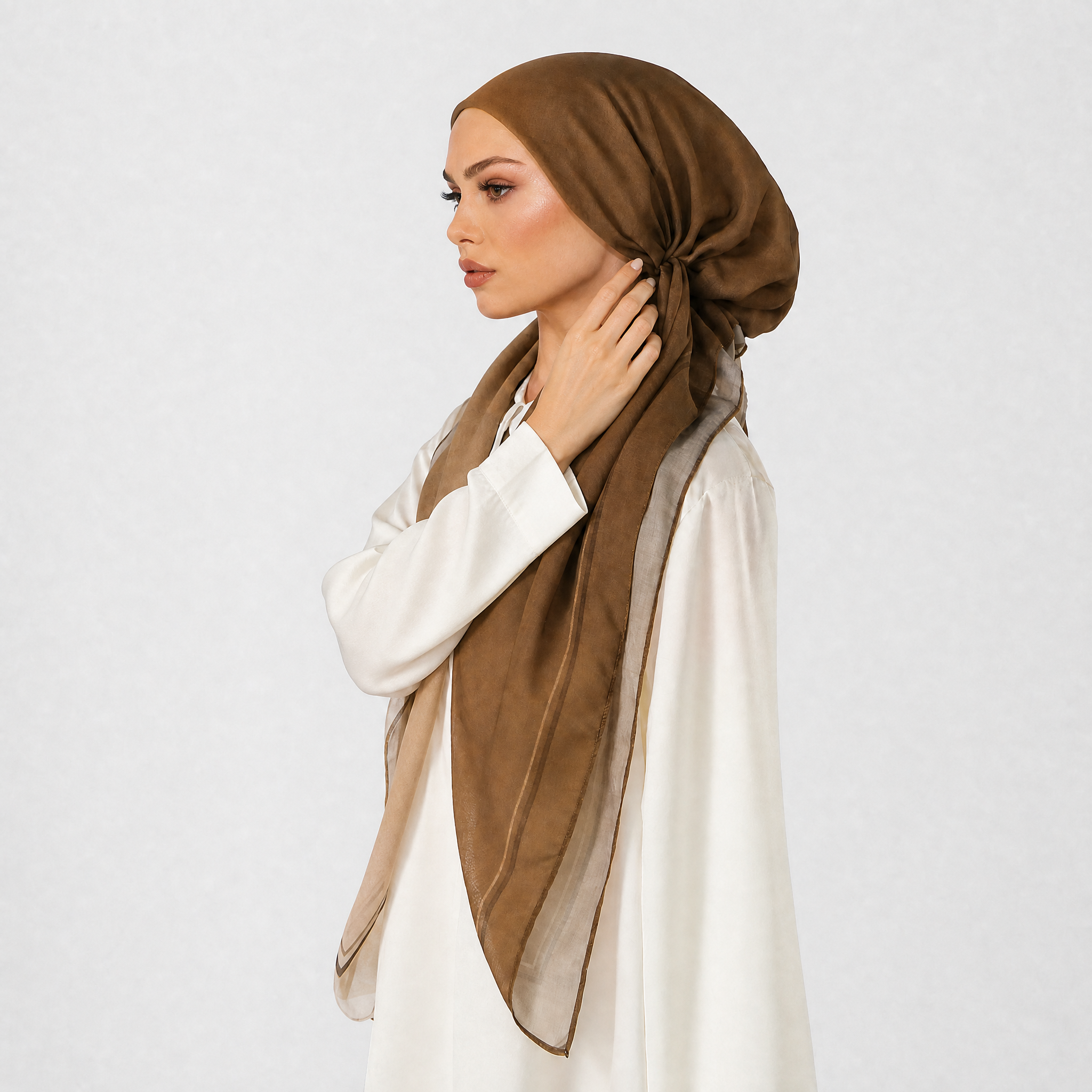 Hijabs instantanés musulmans pour femmes, voile fin dégradé, bandeau, couvre-tête, couvre-cou et épaules, bonnet élastique, châle de tête