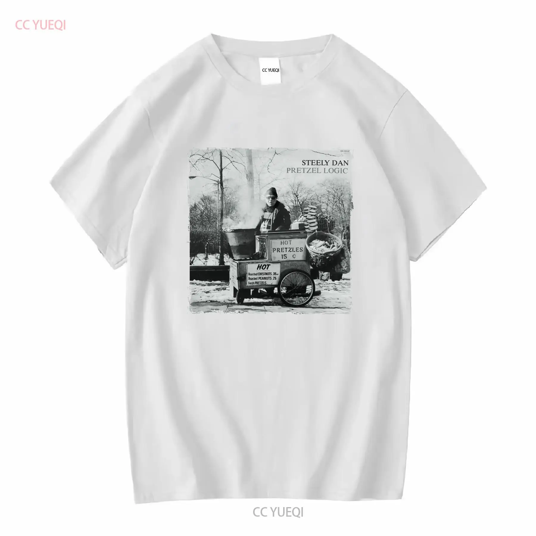T-shirt en coton Steely Dan Pretzel Logic Walter Becker Donald Fagen manches longues ou courtes vintage lavé homme polyvalent