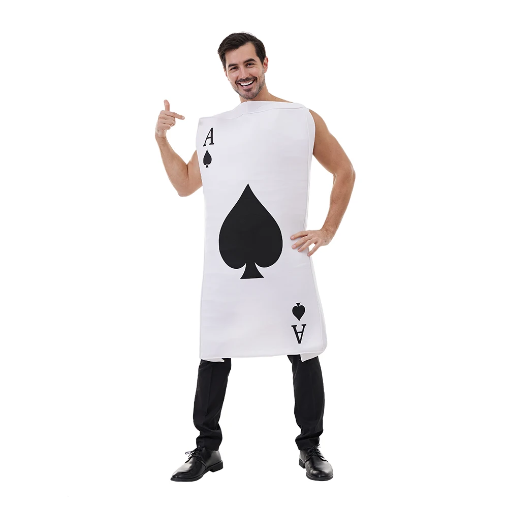 Eraspooky – Costume de poker amusant pour adultes, unisexe, tenue de cosplay en forme de pique, pour Halloween, carnaval, fête, déguisement