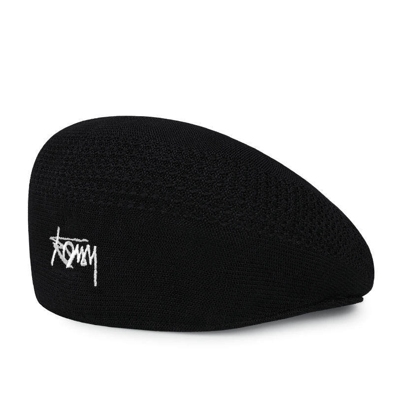 Été maille béret chapeau hommes femmes été tricoté à la main mince respirant maille béret casquette mode bérets bonnet chapeau marine casquettes