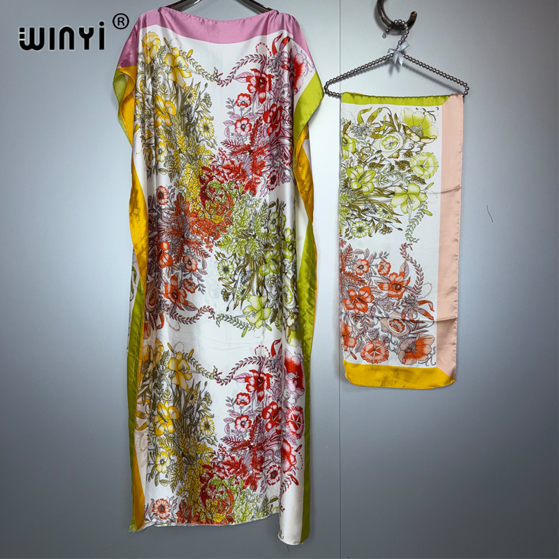 Robe bohème africaine d'été WINYI pour femme, abaya, robe de soirée de luxe de Dubaï, kaftan, robe maxi élégante, couvre-plage