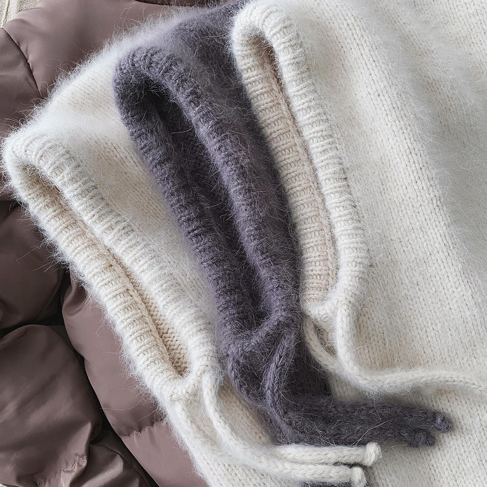 Bonnet à capuche tricoté pour femmes et filles, chapeaux d'hiver, écharpe chaude, cagoule pour jeunes, bonnet tête de mort, oreillette