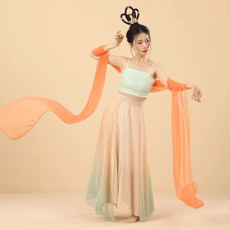 Ruban de danse chinoise classique en mousseline, style traditionnel, pour costume d'opéra, étoffe éthérée, long châle Hanfu