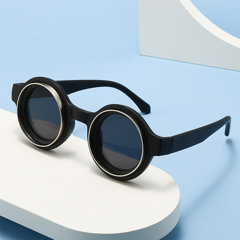 Lunettes de soleil rondes rétro pour hommes, classiques, tendance, circulaires, accessoire de photographie en plein air, UV400