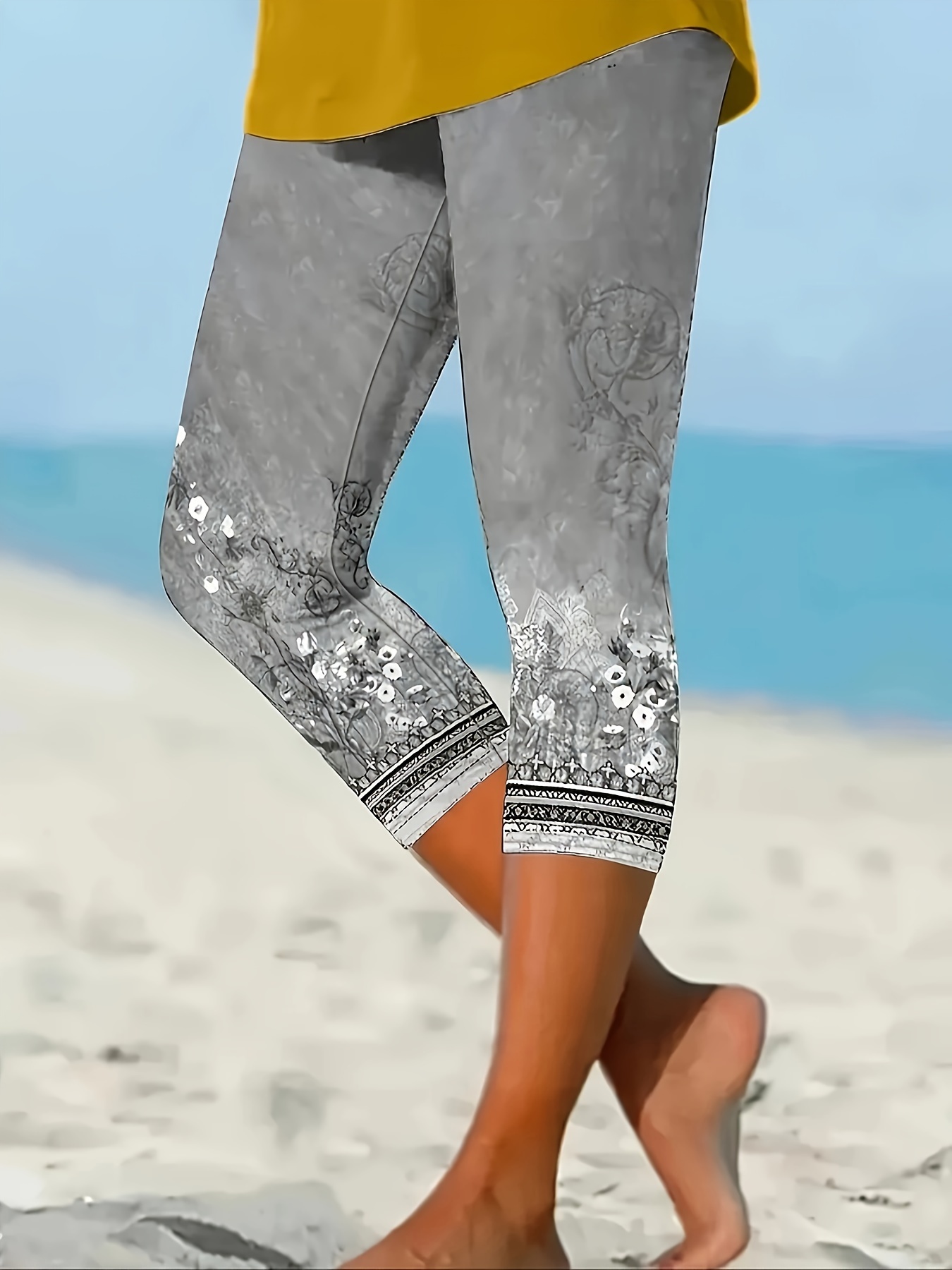 448 Pantalons sept-huit pour femmes, leggings imprimés