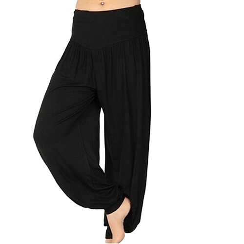 FJBLOOMER-Pantalon Sarouel en Coton pour Femme, Pantalon Long, Jambes Larges, Décontracté, Bohème, brevdu Ventre, Yoga, Fitness