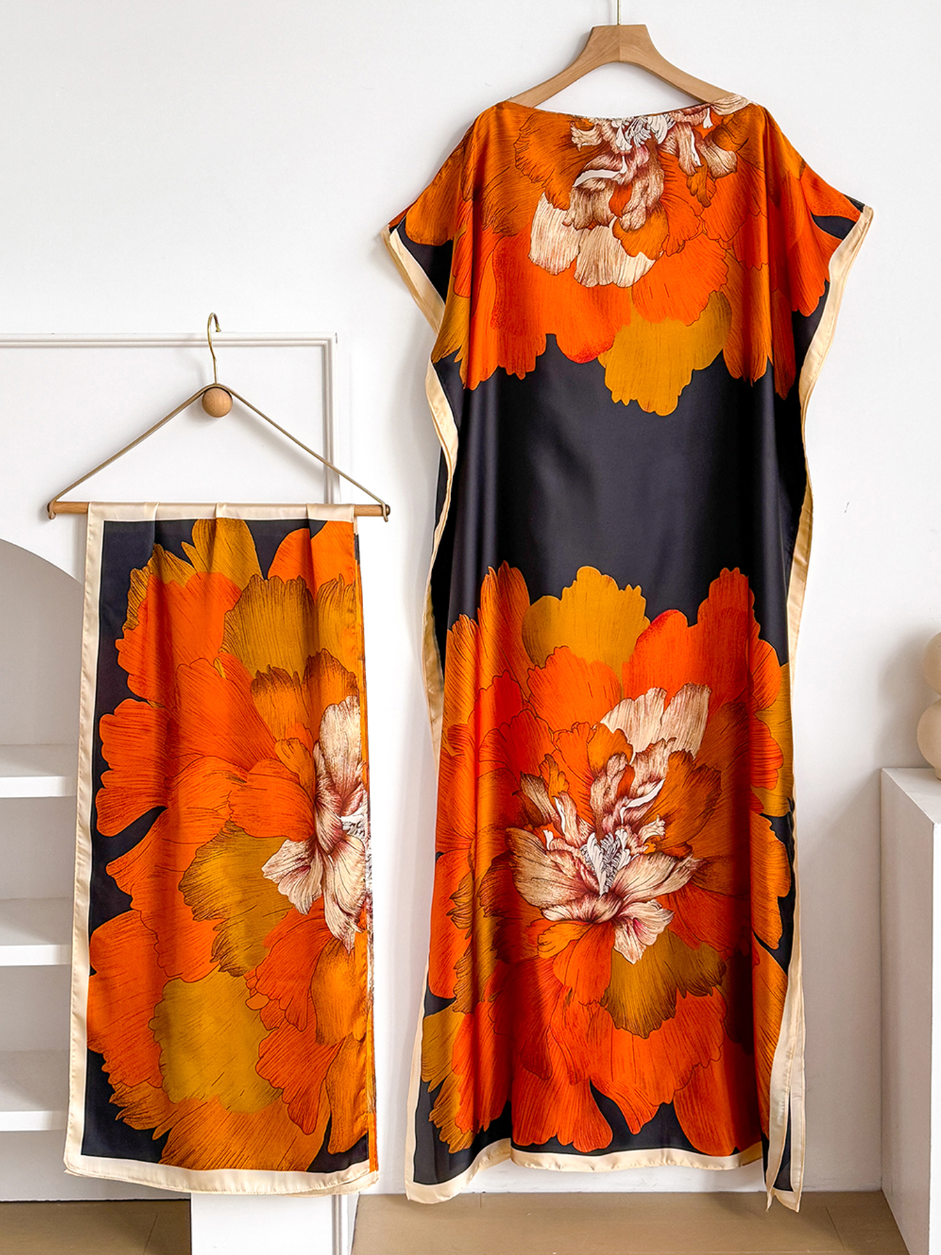Nouvelle Robe Longue Africaine Dashiki Bohème Imprimée pour Femme 2026, Taille Unique, avec Foulard, Style Ample et Élégant, Style Musulman Dubaï
