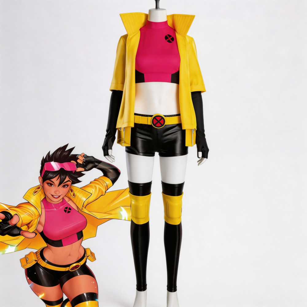 Costume de cosplay Jubilee X-Men 97, tenue jaune de Jubilee Lee, costumes d'Halloween pour femmes, costume de jeu de rôle pour Comic-Con