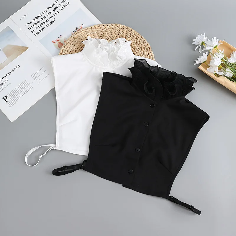 Chemise de Style coréen pour femmes, faux col, hauts épaules détachables, col à revers pour filles
