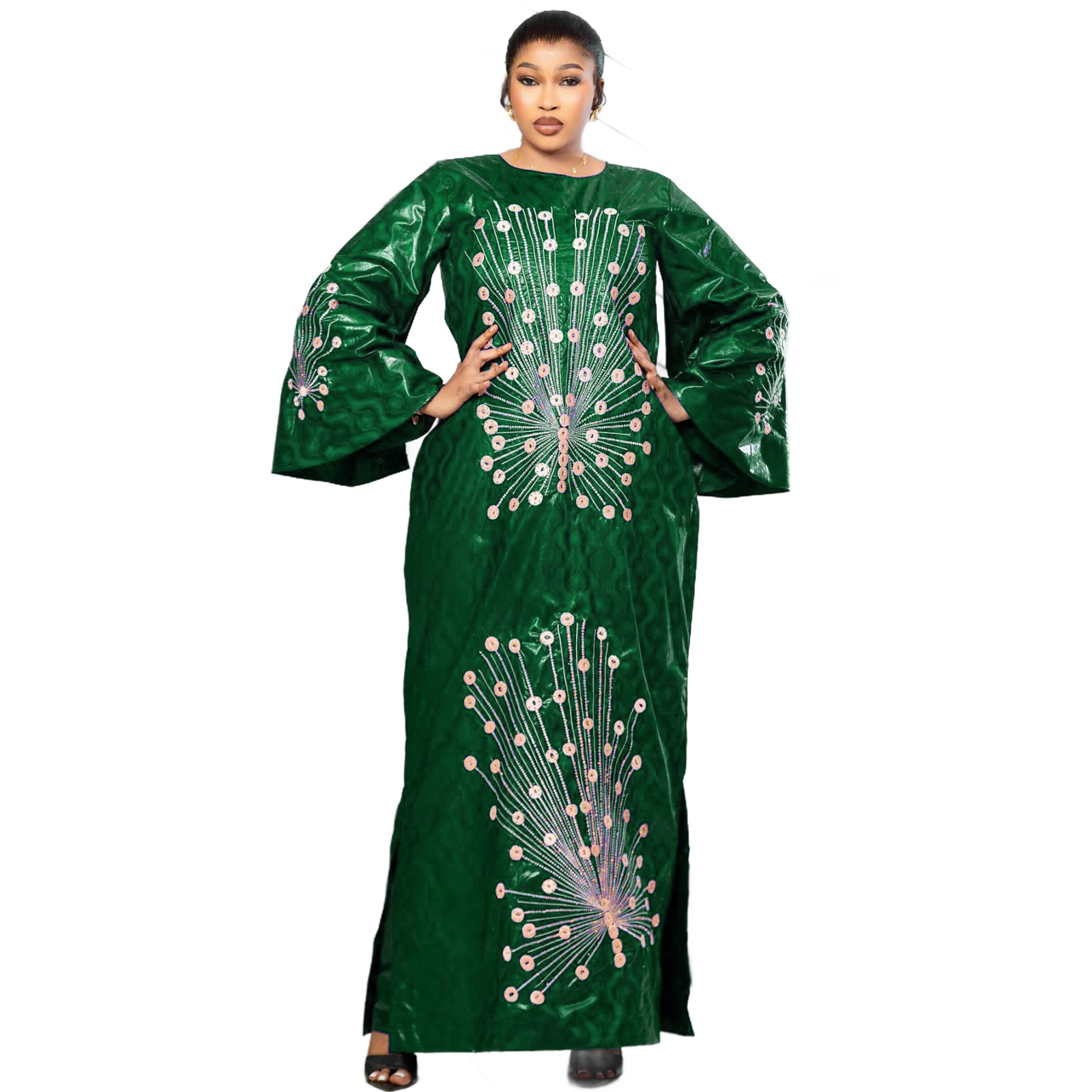 Robes africaines pour femmes, luxe, tissu boubou, broderie riche et élégante