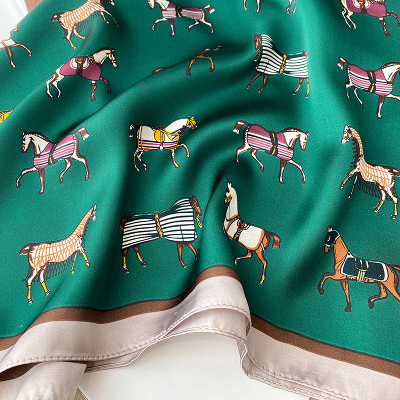 InjBag-Foulard Carré Imprimé pour Femme, Bandeau, Bandana, Grand Hijab, Nouvelle Collection d'Été