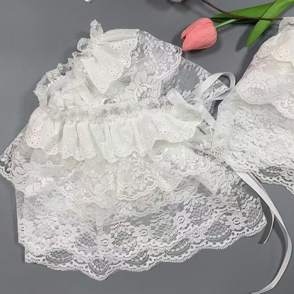 Jupe irrégulière en dentelle style coréen, motif floral blanc, en maille, pour femme, bas de tenue d'été, ourlet décoratif pour jeans