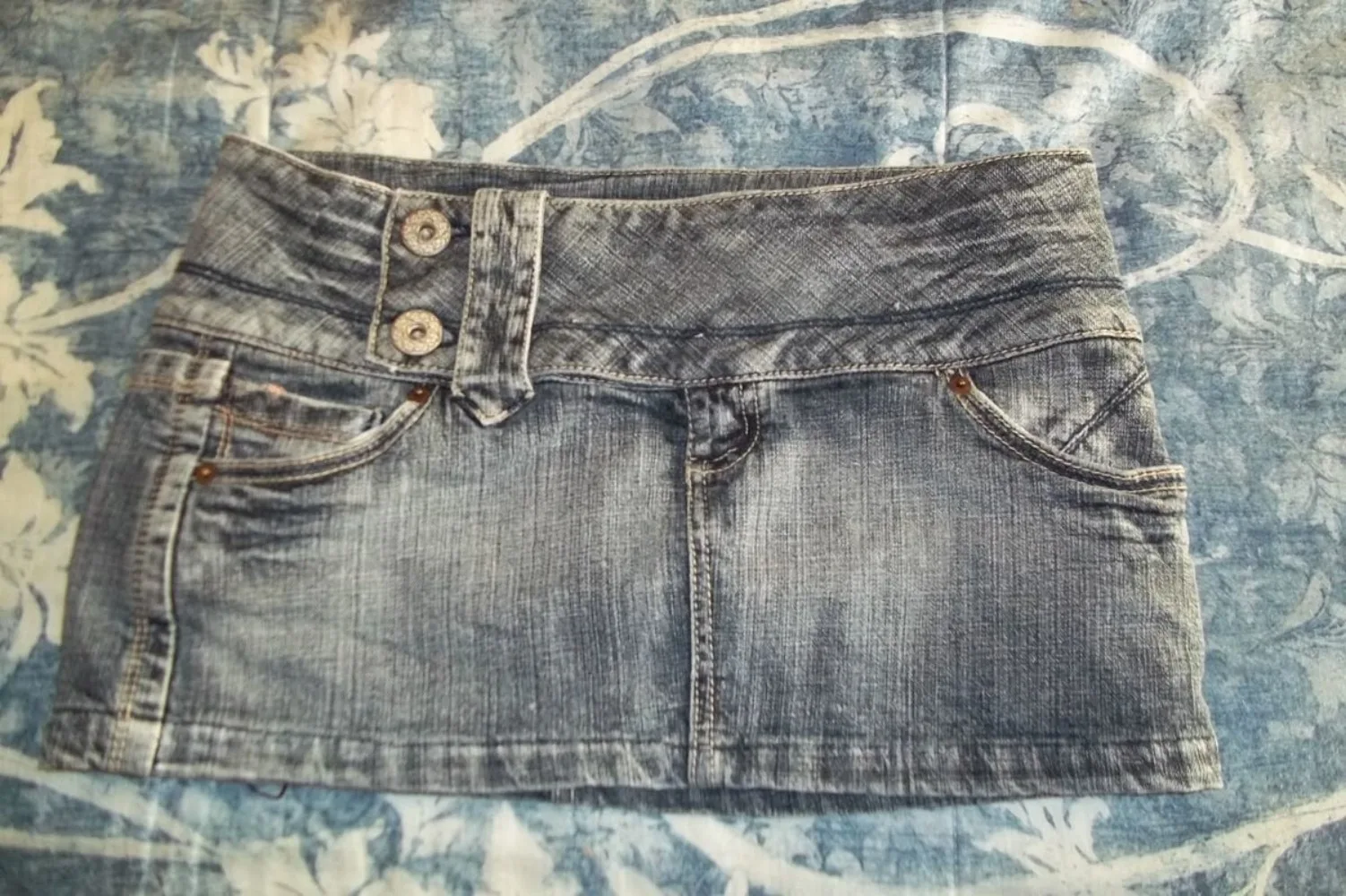 Jupe courte applique imprimé denim goth street hip hop hoparajuku vintage taille haute y2k mini sexy ample décontracté jupe femme