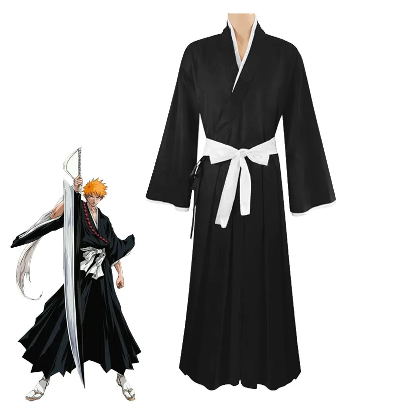 Costumes complets de cosplay anime 2026 Rukia Kurosaki Ichigo Die Pa Soul Society Shinigami Kimono Guerre des Mille Ans