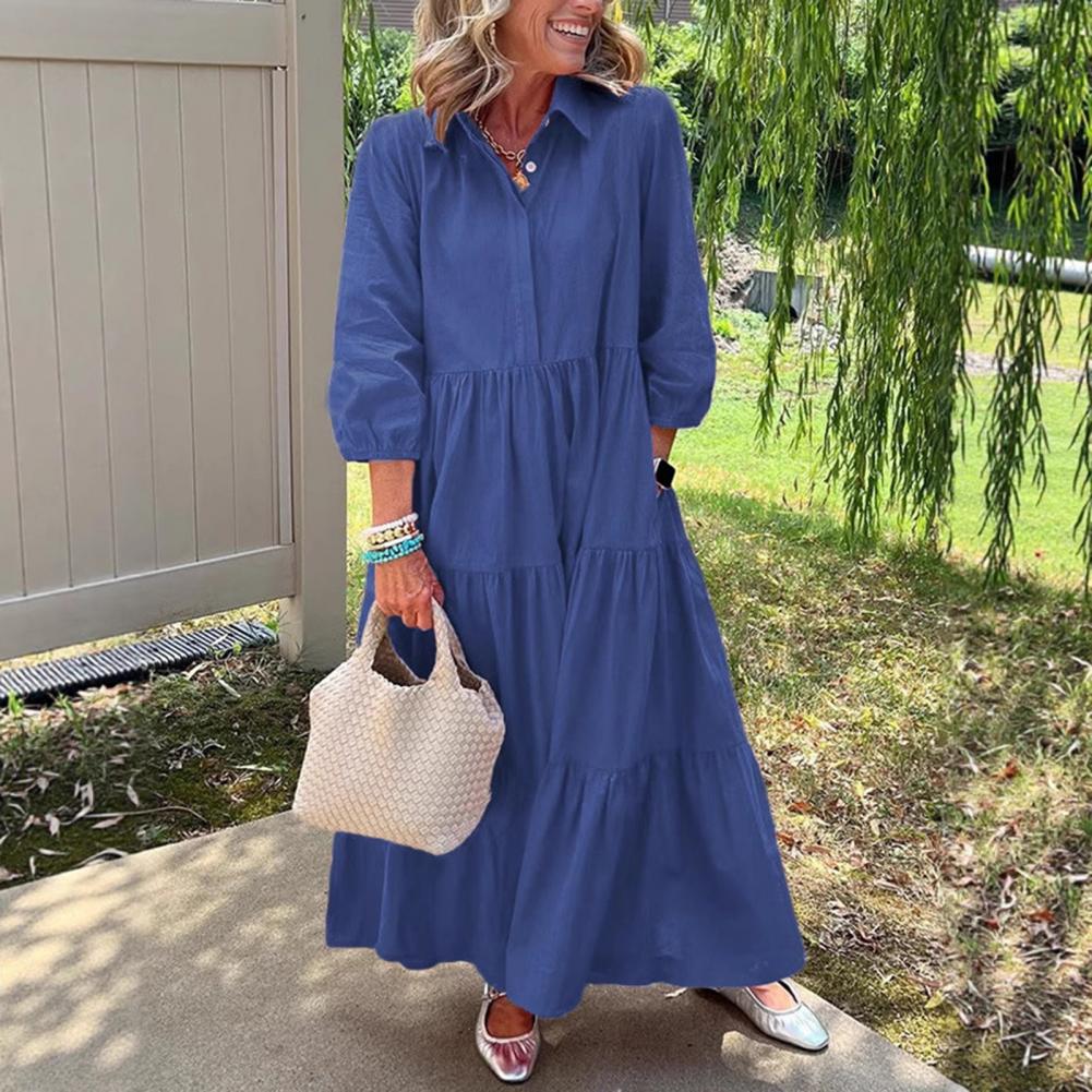 S-3XL grande taille vêtements Robes femmes Robes été automne ample rue décontracté 3XL grande taille bureau dame robe mi-longue surdimensionné