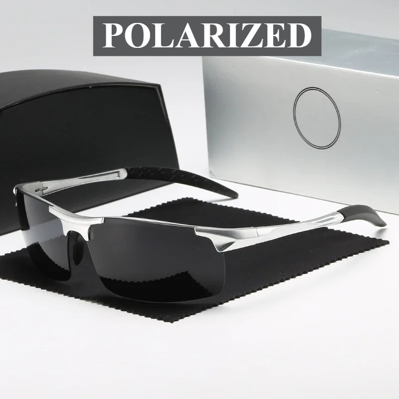 Lunettes de protection polarisées pour hommes, pare-soleil UV, tendance, pour cyclisme en plein air, conduite, aluminium et magnésium