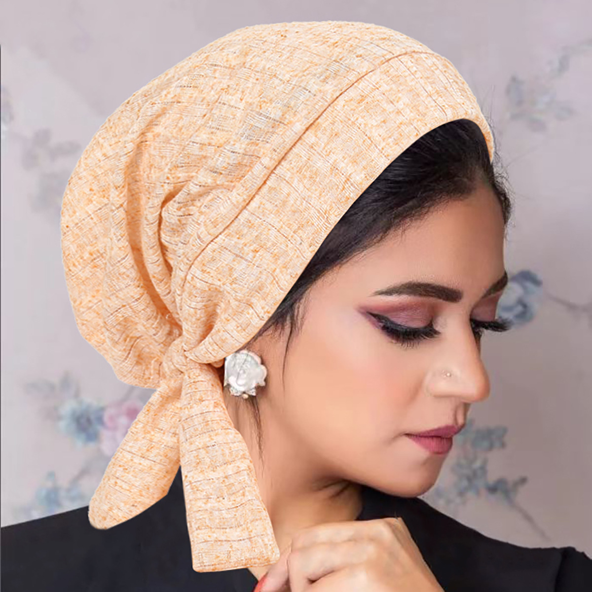 Nouveau Bonnet Pré-Noué pour Femmes Musulmanes, Hijab, Turban Plissé à Volants, Bonnet Chimio, Bonnet pour Perte de Cheveux, Coiffe Islamique, Turbante Mujer