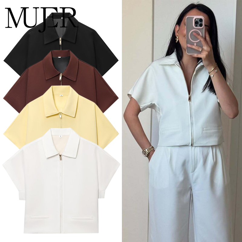 MUJER Veste courte femme manches courtes vestes universitaire pour femme été fermeture éclair nouveau en manteaux et vestes vêtements d'extérieur de vacances