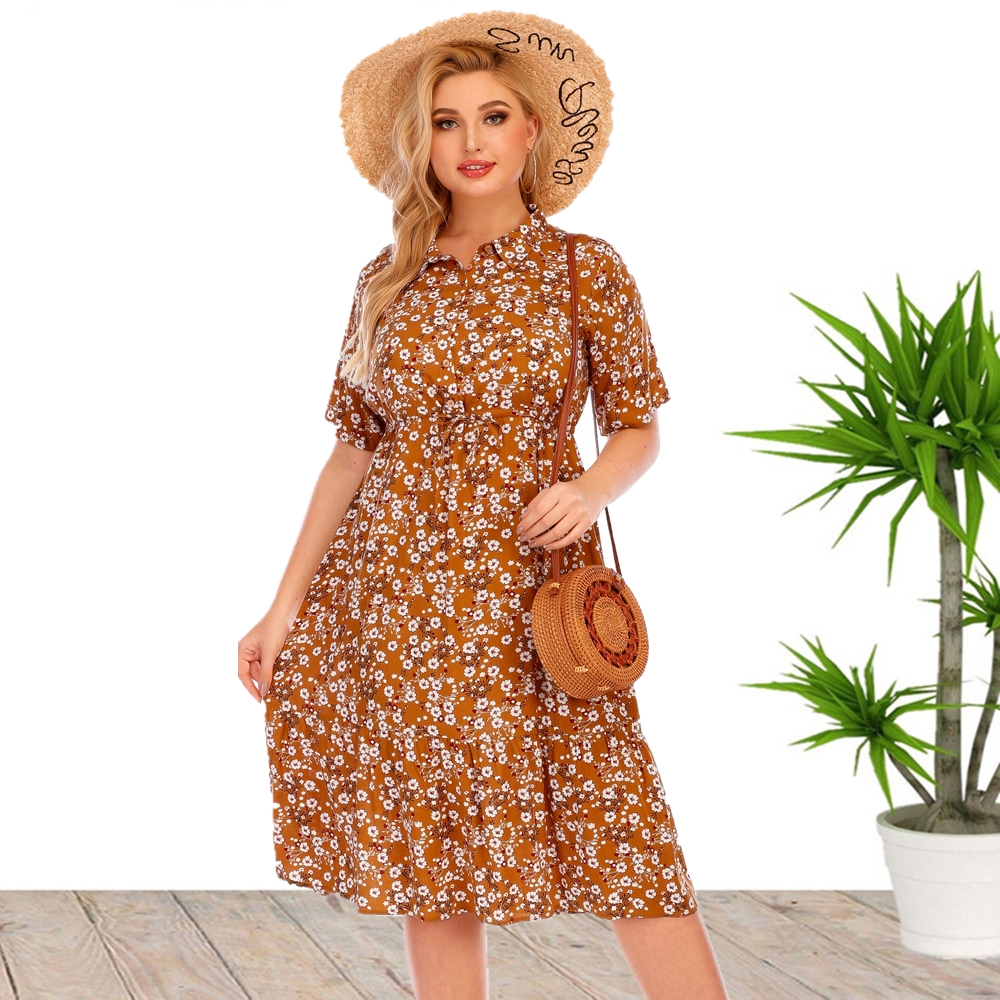 Robe à Manches Courtes et Col en V pour Femme, Tenue Décontractée en Viscose, Grande Taille, Nouvelle Collection, Offre Spéciale