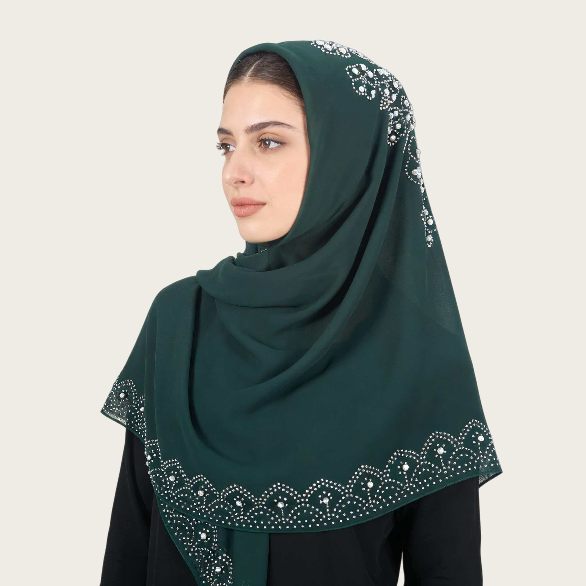 Foulard carré musulman pour femme, Hijab tendance avec strass, Turban arabe, Bandeau, Voile islamique en mousseline de soie perlée, Épingle offerte